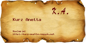 Kurz Anetta névjegykártya